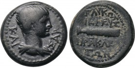 CARIA. Heraclea Salbace. Nero (54-68). Ae. Glykon, priest of Hercules.
