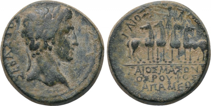 PHRYGIA. Apameia. Augustus with Gaius (27 BC-14 AD). Ae. G. Masonios Roufus, mag...