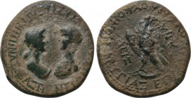 PHRYGIA. Apameia. Nero with Agrippina II (54-68). Ae. Marios Kordos, magistrate.