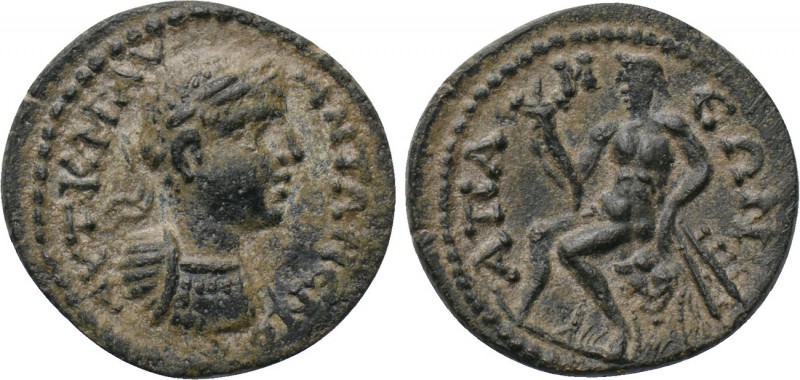 PHRYGIA. Apameia. Elagabalus (218-222). Ae. 

Obv: AVT K M AV ANTΩNЄNOC. 
Lau...