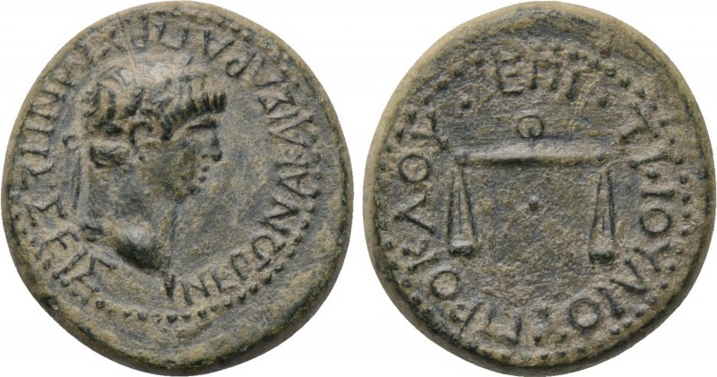PHRYGIA. Prymnessus. Nero (54-68). Ae. Klaudios Mithridates, magistrate. 

Obv...