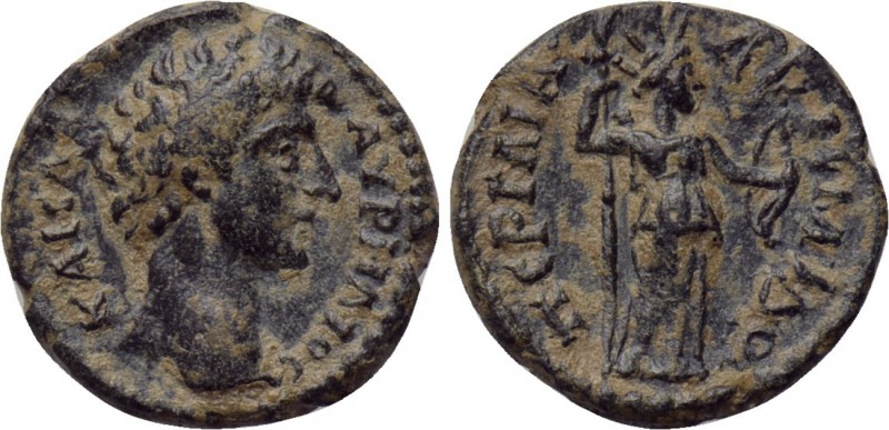 PAMPHYLIA. Perge. Marcus Aurelius (Caesar, 139 - 161). Ae. 

Obv: ΚΑΙСΑΡ ΑΥΡΗΛ...