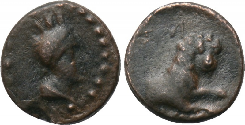 PISIDIA. Kremna? Ae (Circa 1st century BC). 

Obv: Turreted and draped bust of...