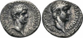 CAPPADOCIA. Caesarea. Nero with Divus Claudius (54-68). Didrachm.