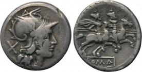 ANONYMOUS. Denarius (189-180 BC). Rome.