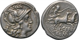 C. MAIANIUS. Denarius (153 BC). Rome.