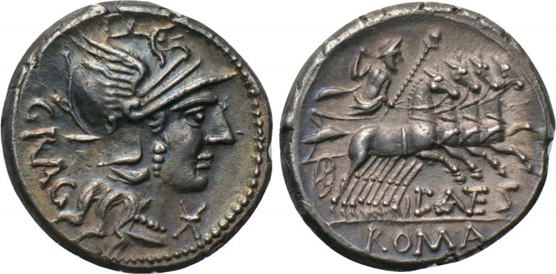L. ANTESTIUS GRAGULUS. Denarius (136 BC). Rome. 

Obv: GRAG. 
Helmeted head o...