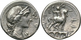 MANLIUS AEMILIUS LEPIDUS. Denarius (114-113 BC). Rome.