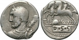 TI. QUINCTIUS. Denarius (112-111 BC). Rome.