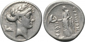 Q. POMPONIUS MUSA. Denarius (56 BC). Rome.