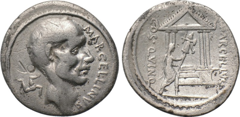 P. CORNELIUS LENTULUS MARCELLINUS. Denarius (50 BC). Rome. 

Obv: MARCELLINVS....