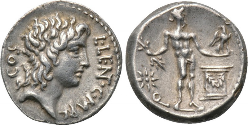 L. CORNELIUS LENTULUS and C. CLAUDIUS MARCELLUS. Denarius (49 BC). Military mint...