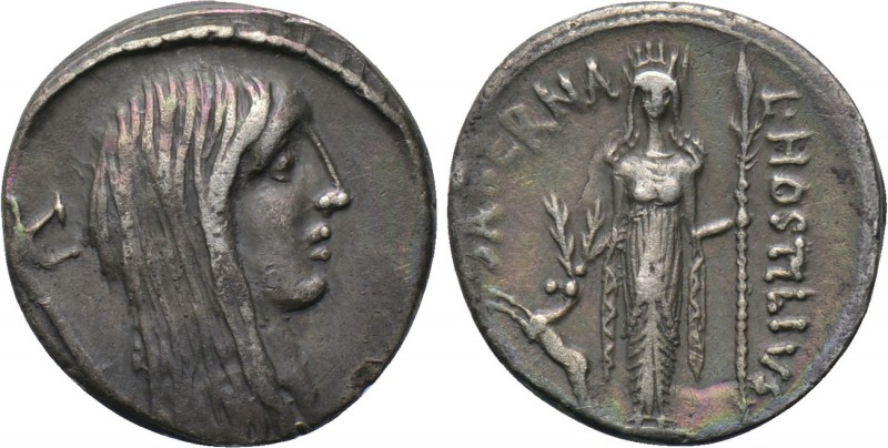 L. HOSTILIUS SASERNA (48 BC). Denarius. Rome. 

Obv: Head of Gallia right; car...