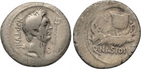 SEXTUS POMPEY. Denarius (42-38 BC). Massalia. Q. Nasidius, commander of the fleet.