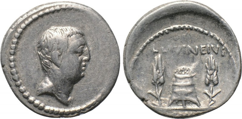 L. LIVINEIUS REGULUS. Denarius (42 BC). Rome. 

Obv: Bare head of the praetor ...