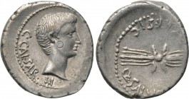 OCTAVIAN. Denarius (Early 40 BC). Military mint traveling with Octavian in Italy; Q. Salvius, moneyer.