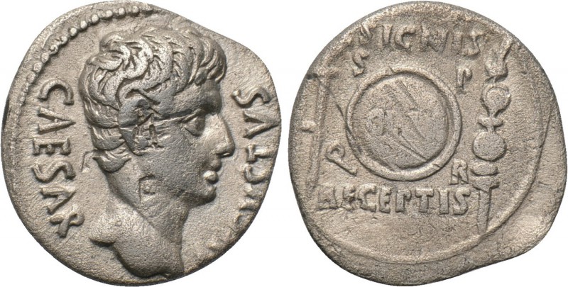 AUGUSTUS (27 BC-14 AD). Denarius. Uncertain Spanish mint (Colonia Patricia?). 
...