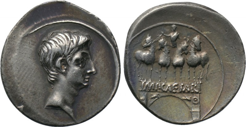 AUGUSTUS (27 BC-14 AD). Denarius. Uncertain Italian mint, possibly Rome. 

Obv...