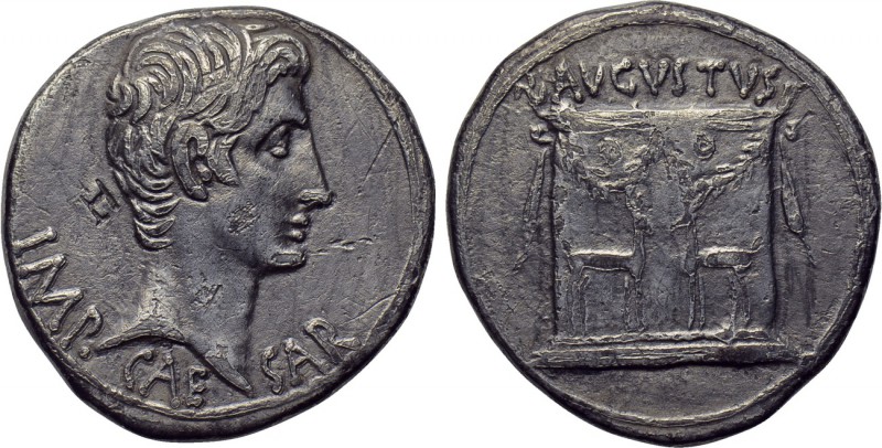 IONIA. Ephesus. Augustus (27 BC-14 AD). Cistophorus. 

Obv: IMP CAESAR. 
Bare...