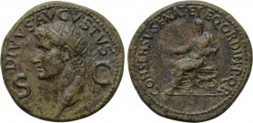 DIVUS AUGUSTUS (Died 14). Dupondius. Rome. Struck under Caligula, 37-41.