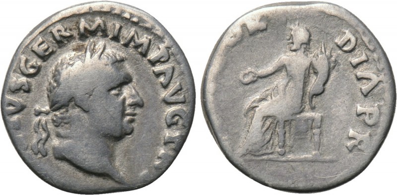 VITELLIUS (69). Denarius. Rome. 

Obv: A VITELLIVS GERM IMP AVG TR P. 
Bare h...
