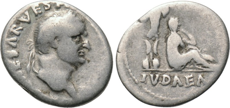 VESPASIAN (69-79). Denarius. Rome. "Judaea Capta" type. 

Obv: IMP CAESAR VESP...