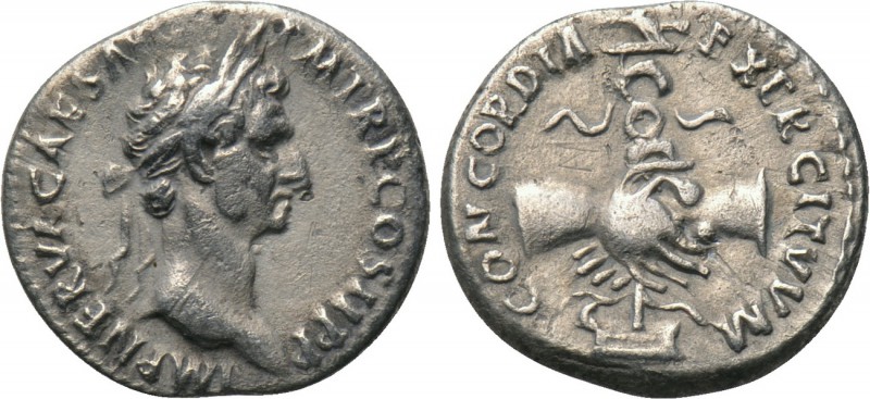 NERVA (96-98). Denarius. Rome. 

Obv: IMP NERVA CAES AVG P M TR P COS II P P. ...