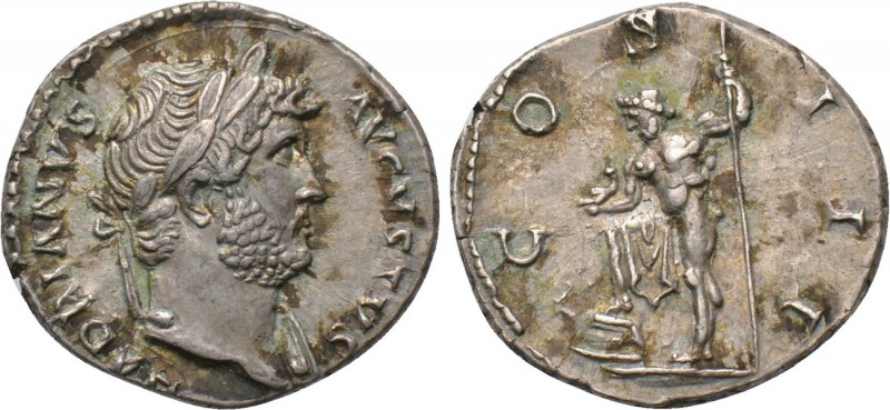 HADRIAN (117-138). Denarius. Rome.

Obv: HADRIANVS AVGVSTVS.
Laureate bust ri...