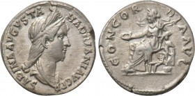 SABINA (128-136/7). Denarius. Rome.