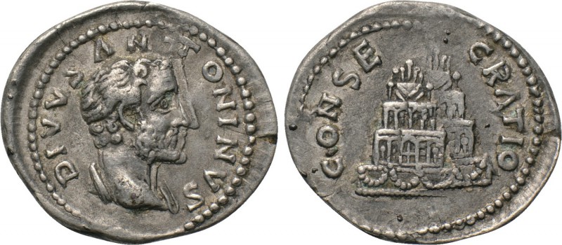 DIVUS ANTONINUS PIUS (Died 161). Denarius. Imitating Rome. 

Obv: DIVVS ANTONI...