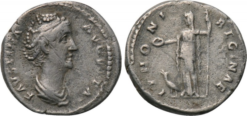 FAUSTINA I (Augusta, 138-140/1). Denarius. Rome. 

Obv: FAVSTINA AVGVSTA. 
Dr...