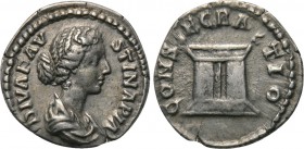 DIVA FAUSTINA II (Died 175/6). Denarius.Rome.
