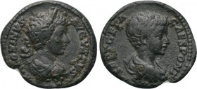 CARACALLA with GETA as Caesar (198-217). Limes Denarius.