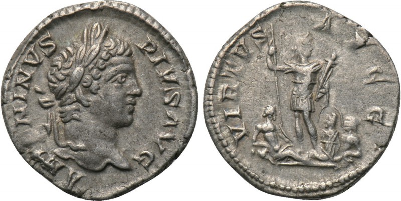 CARACALLA (197-217). Denarius. Rome. 

Obv: ANTONINVS PIVS AVG. 
Laureate hea...