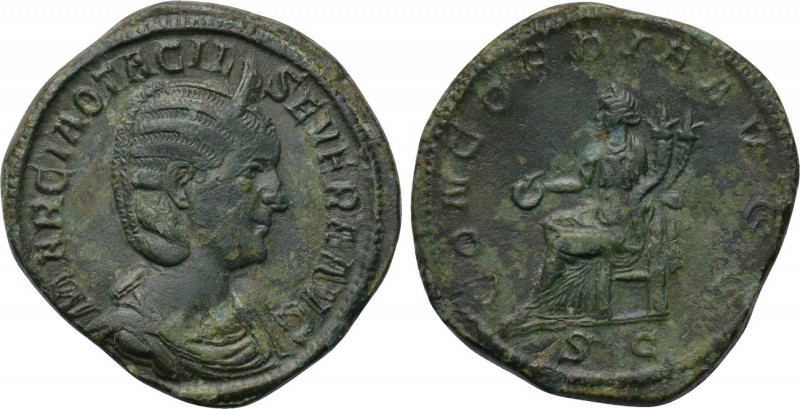 OTACILIA SEVERA (Augusta, 244-249). Sestertius. Rome. 

Obv: MARCIA OTACIL SEV...