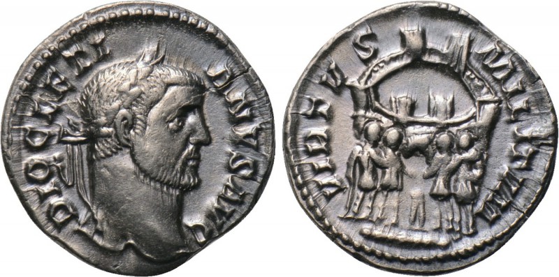DIOCLETIAN (284-305). Argenteus. Ticinum. 

Obv: DIOCLETIANVS AVG. 
Laureate ...