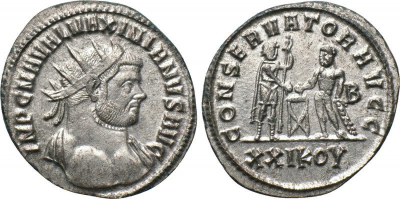 MAXIMIANUS HERCULIUS (First reign, 286-305). Antoninianus. Siscia. 

Obv: IMP ...