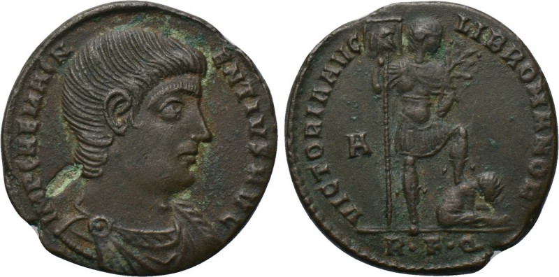 MAGNENTIUS (350-353). Ae. Rome. 

Obv: IMP CAE MAGNENTIVS AVG. 
Bareheaded, d...