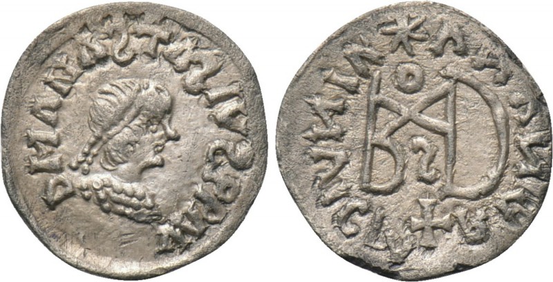 GEPIDS. In the name of Anastasius I (491-518). Quarter Siliqua. Sirmium. 

Obv...