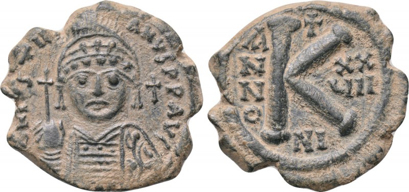 JUSTINIAN I (527-565). Half Follis. Nicomedia. Dated RY 27 (553/4). 

Obv: D N...