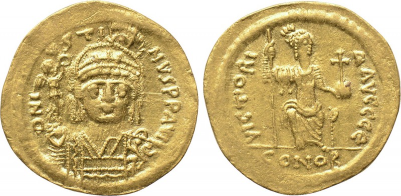 JUSTIN II (565-578). GOLD Solidus. Constantinople. 

Obv: D N IVSTINVS P P AVG...