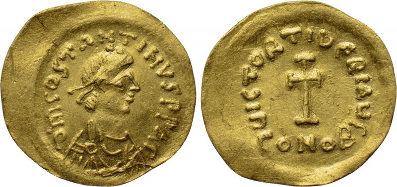 TIBERIUS II CONSTANTINE (578-582). GOLD Tremissis. Constantinople. 

Obv: D m ...