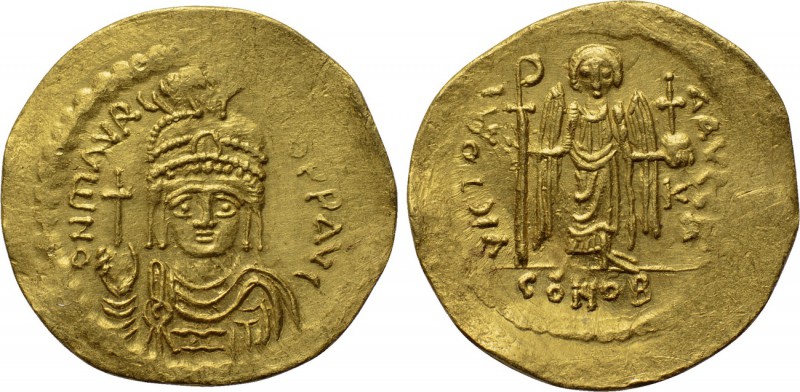 MAURICE TIBERIUS (582-602). GOLD Solidus. Constantinople. 

Obv: D N mAVRC TIb...