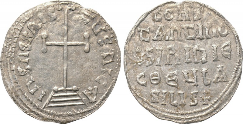 CONSTANTINE VI and IRENE (780-797). Miliaresion. Constantinople. 

Obv: IҺSЧS ...