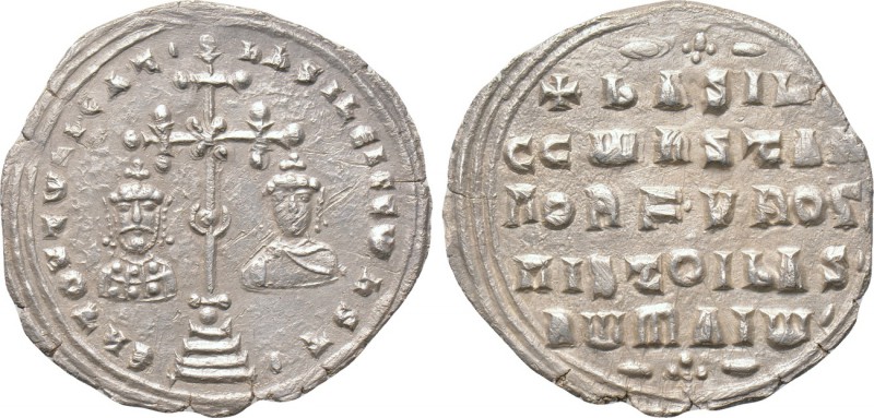 BASIL II BULGAROKTONOS with CONSTANTINE VIII (976-1025). Miliaresion (989-1025)....