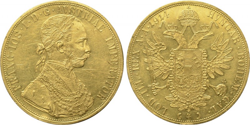 AUSTRIA. Franz Joseph I (1848-1916). GOLD 4 Ducats (1914). 

Obv: FRANC IOS I ...