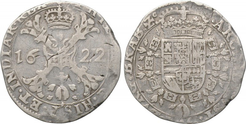 BELGIUM. Spanish Netherlands. Brabant. Philip IV of Spain (1621-1665). 1/2 Patag...