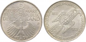 GERMANY. Federal Republic. 5 Deutsche Mark (1952-D). München. Commemorating the 100th anniversary of the Nürnberg Museum.