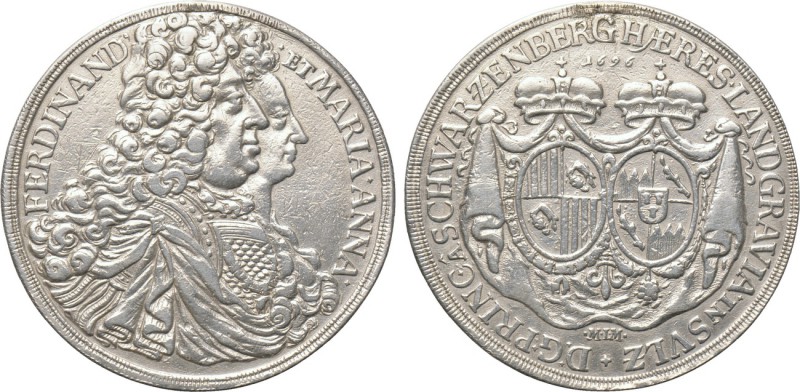 GERMANY. Schwarzenberg. Ferdinand Wilhelm Eusebius (1683-1703). Reichstaler (169...
