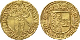 HOLY ROMAN EMPIRE. Karl (Archduke, 1564-1590). GOLD Ducat (1578). Klagenfurt.